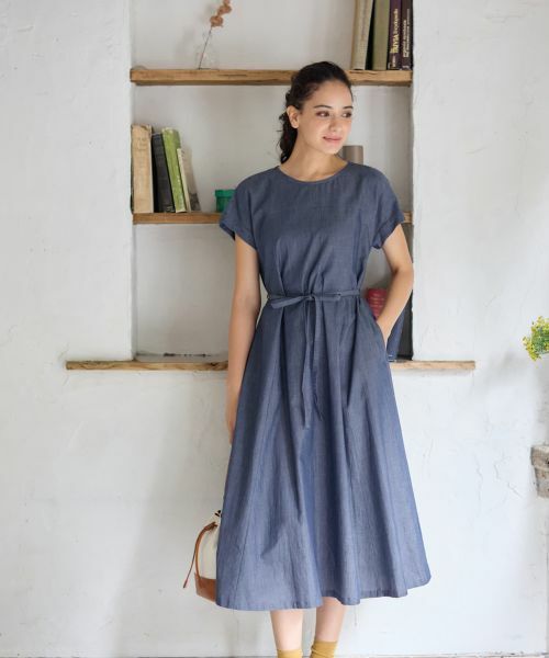 CARA O CRUZ / キャラ・オ・クルス ドレス | デニム調リボンワンピース【CoC by CARA O CRUZ】 | 詳細1
