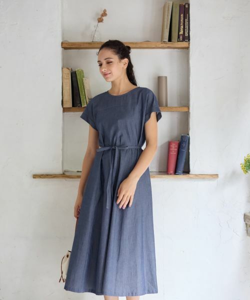 CARA O CRUZ / キャラ・オ・クルス ドレス | デニム調リボンワンピース【CoC by CARA O CRUZ】 | 詳細2