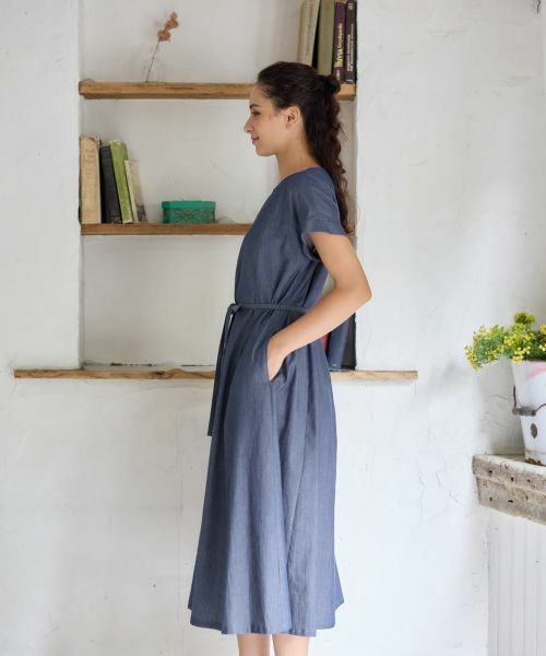 CARA O CRUZ / キャラ・オ・クルス ドレス | デニム調リボンワンピース【CoC by CARA O CRUZ】 | 詳細3