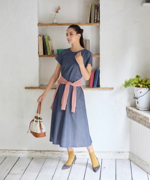 CARA O CRUZ / キャラ・オ・クルス ドレス | デニム調リボンワンピース【CoC by CARA O CRUZ】 | 詳細9
