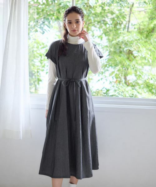 CARA O CRUZ / キャラ・オ・クルス ドレス | デニム調フレアワンピース【CoC by CARA O CRUZ】 | 詳細1