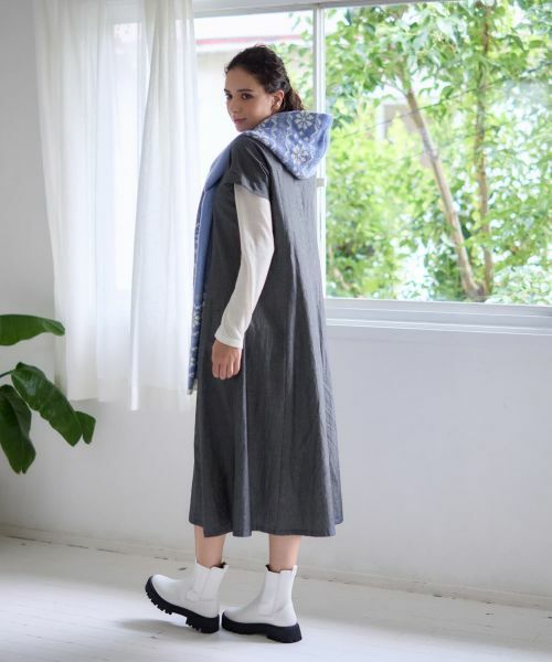 CARA O CRUZ / キャラ・オ・クルス ドレス | デニム調フレアワンピース【CoC by CARA O CRUZ】 | 詳細13