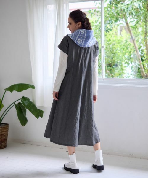 CARA O CRUZ / キャラ・オ・クルス ドレス | デニム調フレアワンピース【CoC by CARA O CRUZ】 | 詳細14