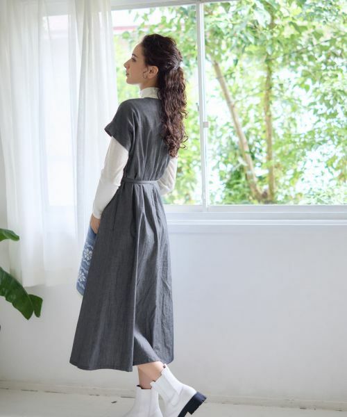 CARA O CRUZ / キャラ・オ・クルス ドレス | デニム調フレアワンピース【CoC by CARA O CRUZ】 | 詳細2