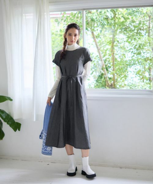 CARA O CRUZ / キャラ・オ・クルス ドレス | デニム調フレアワンピース【CoC by CARA O CRUZ】 | 詳細6