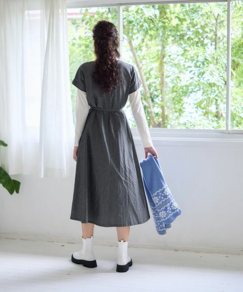 CARA O CRUZ / キャラ・オ・クルス ドレス | デニム調フレアワンピース【CoC by CARA O CRUZ】 | 詳細8