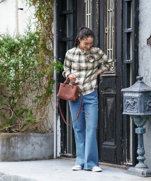 CARA O CRUZ / キャラ・オ・クルス シャツ・ブラウス | コサージュ付チェックシャツ【SOMELOS】【35th】 | 詳細8