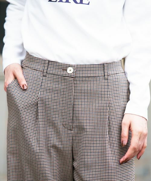 CARA O CRUZ / キャラ・オ・クルス その他パンツ | 千鳥格子柄テーパードパンツ【セットアップ】 | 詳細19