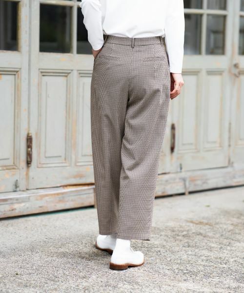 CARA O CRUZ / キャラ・オ・クルス その他パンツ | 千鳥格子柄テーパードパンツ【セットアップ】 | 詳細4