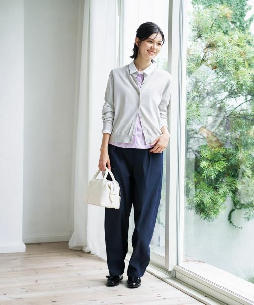 CARA O CRUZ / キャラ・オ・クルス カーディガン・ボレロ | 洗える 配色刺繍ボタンのクルーネックカーディガン | 詳細17