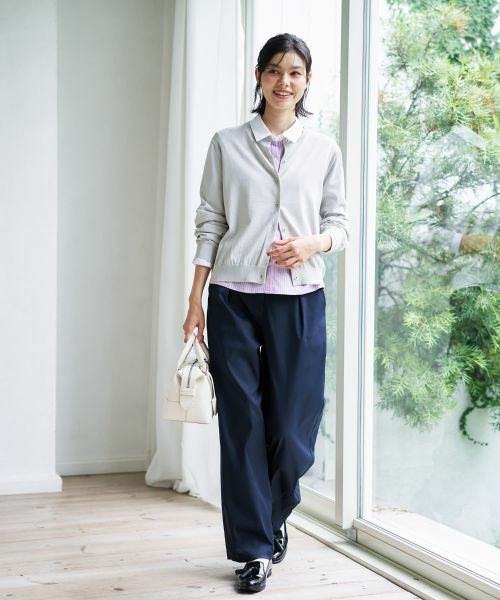 CARA O CRUZ / キャラ・オ・クルス カーディガン・ボレロ | 洗える 配色刺繍ボタンのクルーネックカーディガン | 詳細18