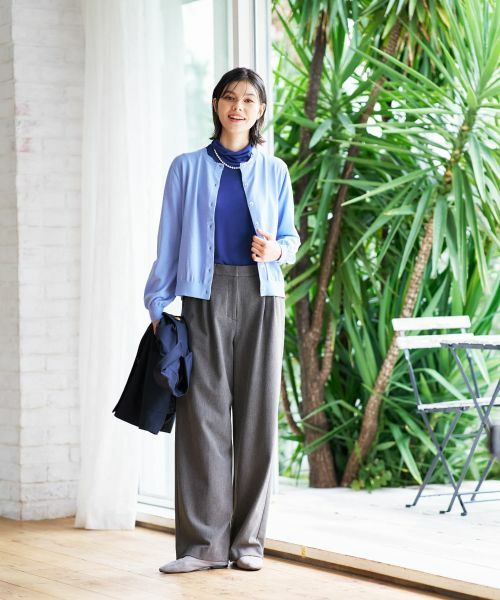 CARA O CRUZ / キャラ・オ・クルス カーディガン・ボレロ | 洗える 配色刺繍ボタンのクルーネックカーディガン | 詳細30