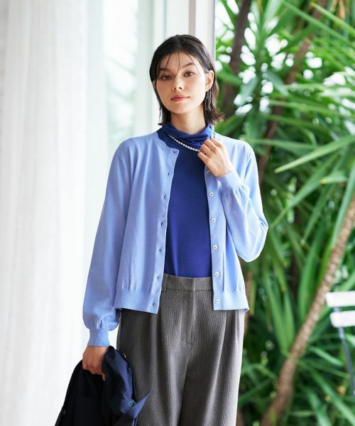 CARA O CRUZ / キャラ・オ・クルス カーディガン・ボレロ | 洗える 配色刺繍ボタンのクルーネックカーディガン | 詳細8