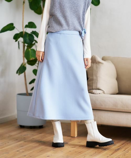 CARA O CRUZ / キャラ・オ・クルス ミニ・ひざ丈スカート | フレアミモレスカート【35th】【セットアップ】(スカイブルー)