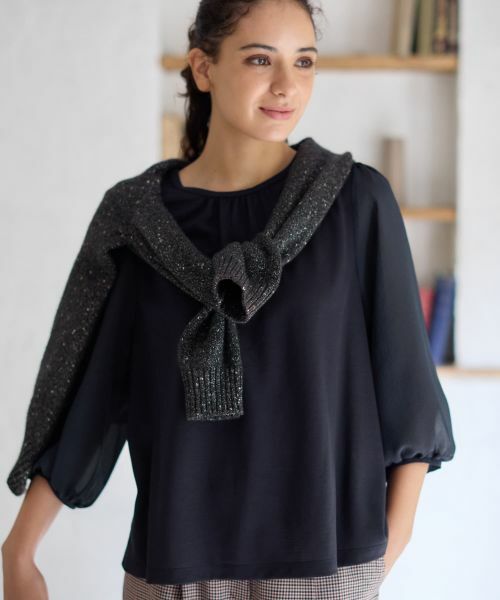 CARA O CRUZ / キャラ・オ・クルス カットソー | 切替ボリュームスリーブカットソー | 詳細5