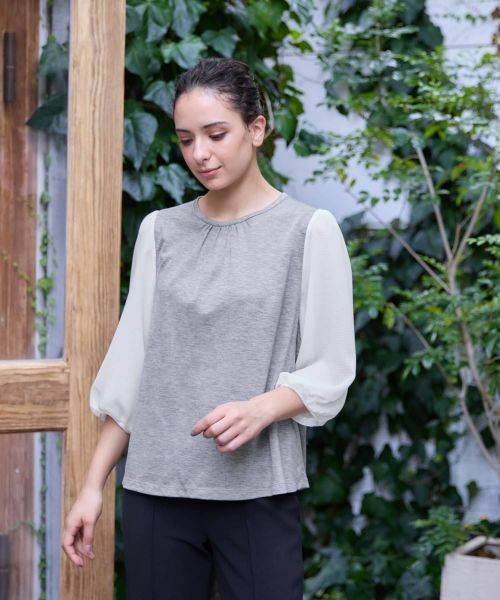 CARA O CRUZ / キャラ・オ・クルス カットソー | 切替ボリュームスリーブカットソー | 詳細7