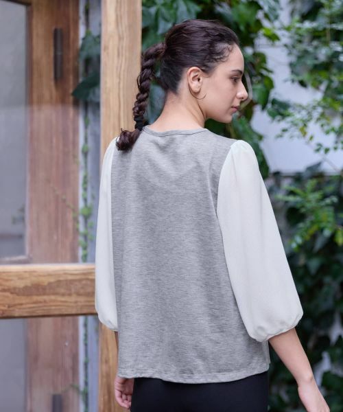 CARA O CRUZ / キャラ・オ・クルス カットソー | 切替ボリュームスリーブカットソー | 詳細10
