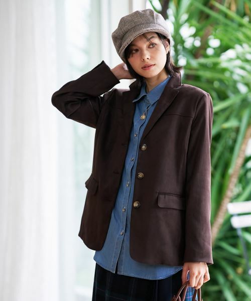 CARA O CRUZ / キャラ・オ・クルス テーラードジャケット | スエードブレザー【35th】(ダークブラウン系)