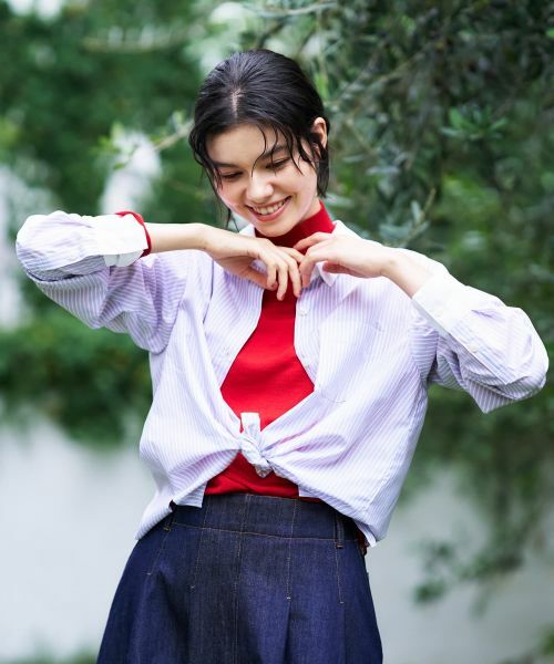 CARA O CRUZ / キャラ・オ・クルス シャツ・ブラウス | クレリックストライプシャツ | 詳細13