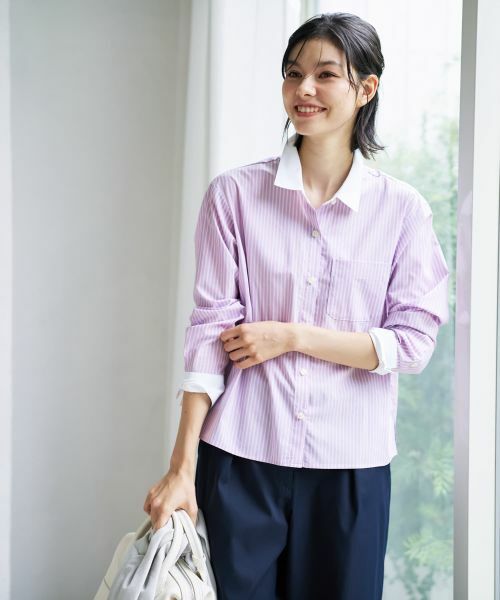 CARA O CRUZ / キャラ・オ・クルス シャツ・ブラウス | クレリックストライプシャツ | 詳細2