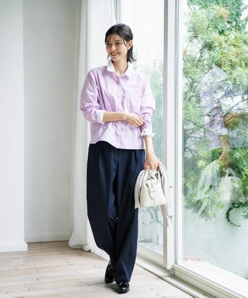 CARA O CRUZ / キャラ・オ・クルス シャツ・ブラウス | クレリックストライプシャツ | 詳細21