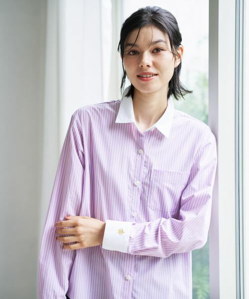 CARA O CRUZ / キャラ・オ・クルス シャツ・ブラウス | クレリックストライプシャツ | 詳細3