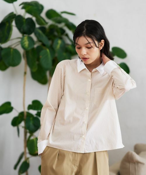CARA O CRUZ / キャラ・オ・クルス シャツ・ブラウス | クレリックストライプシャツ | 詳細8