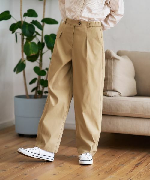 CARA O CRUZ/キャラ・オ・クルス タックパンツ キャメル 7(S)