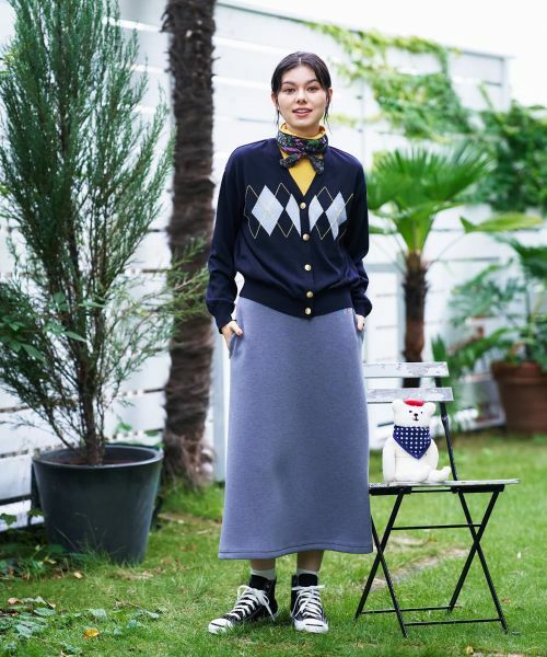 CARA O CRUZ / キャラ・オ・クルス カーディガン・ボレロ | アーガイルのVネックカーディガン | 詳細10