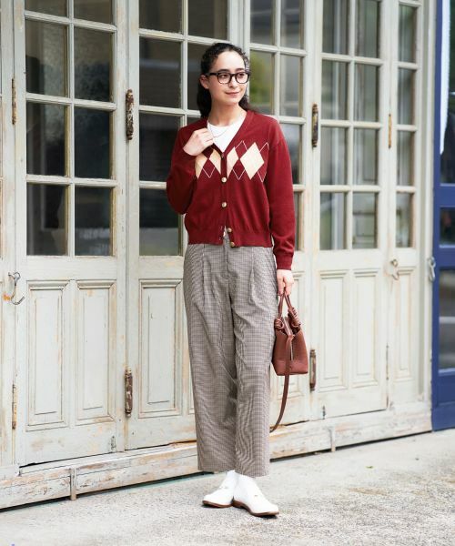 CARA O CRUZ / キャラ・オ・クルス カーディガン・ボレロ | アーガイルのVネックカーディガン | 詳細15