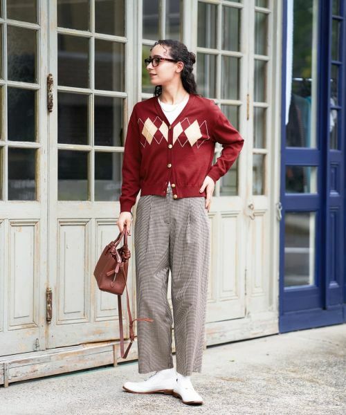 CARA O CRUZ / キャラ・オ・クルス カーディガン・ボレロ | アーガイルのVネックカーディガン | 詳細17