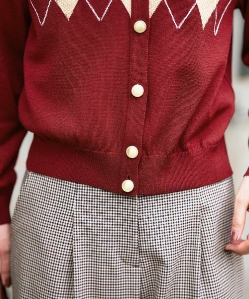 CARA O CRUZ / キャラ・オ・クルス カーディガン・ボレロ | アーガイルのVネックカーディガン | 詳細28