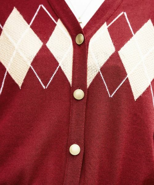 CARA O CRUZ / キャラ・オ・クルス カーディガン・ボレロ | アーガイルのVネックカーディガン | 詳細29