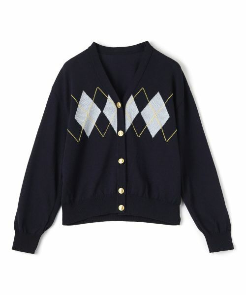 CARA O CRUZ / キャラ・オ・クルス カーディガン・ボレロ | アーガイルのVネックカーディガン | 詳細30