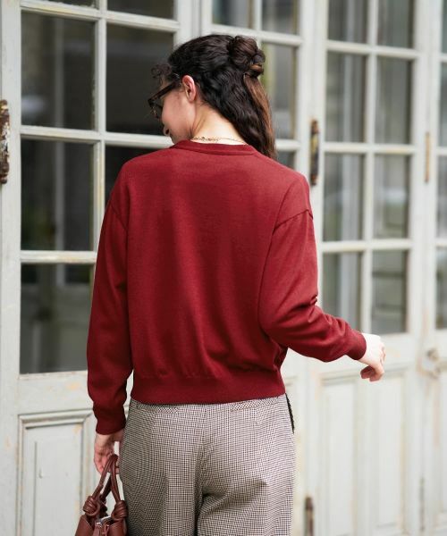 CARA O CRUZ / キャラ・オ・クルス カーディガン・ボレロ | アーガイルのVネックカーディガン | 詳細8