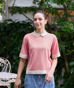 CARA O CRUZ / キャラ・オ・クルス ニット・セーター | 襟付きバイカラープルオーバー【CoC by CARA O CRUZ】