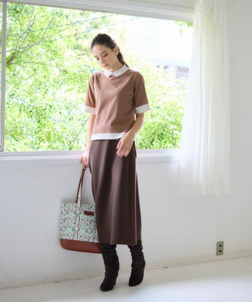 CARA O CRUZ / キャラ・オ・クルス ニット・セーター | 襟付きバイカラープルオーバー【CoC by CARA O CRUZ】 | 詳細14