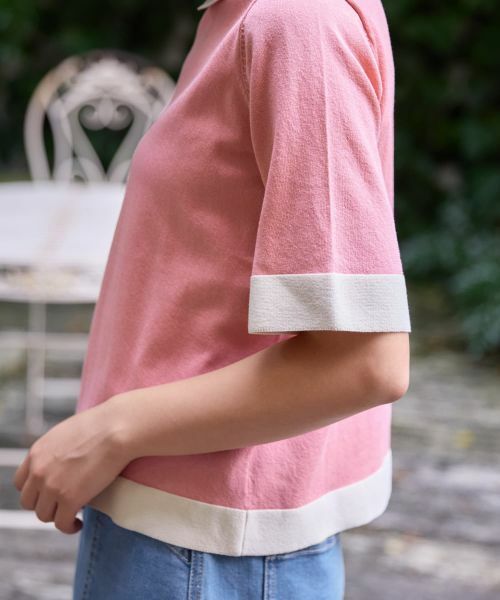 CARA O CRUZ / キャラ・オ・クルス ニット・セーター | 襟付きバイカラープルオーバー【CoC by CARA O CRUZ】 | 詳細16