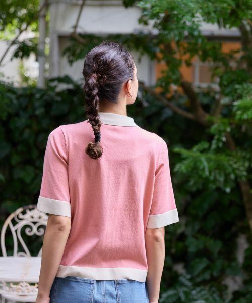 CARA O CRUZ / キャラ・オ・クルス ニット・セーター | 襟付きバイカラープルオーバー【CoC by CARA O CRUZ】 | 詳細4