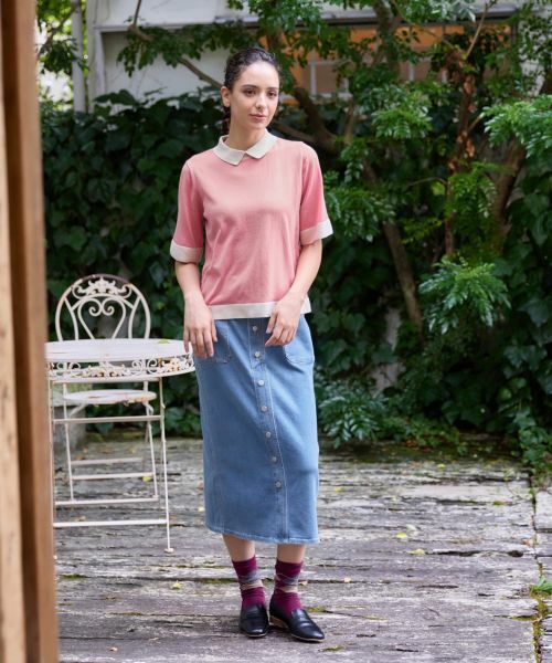 CARA O CRUZ / キャラ・オ・クルス ニット・セーター | 襟付きバイカラープルオーバー【CoC by CARA O CRUZ】 | 詳細7