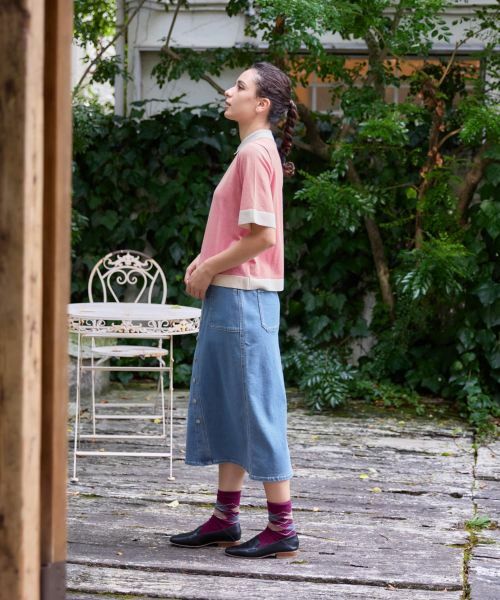 CARA O CRUZ / キャラ・オ・クルス ニット・セーター | 襟付きバイカラープルオーバー【CoC by CARA O CRUZ】 | 詳細9