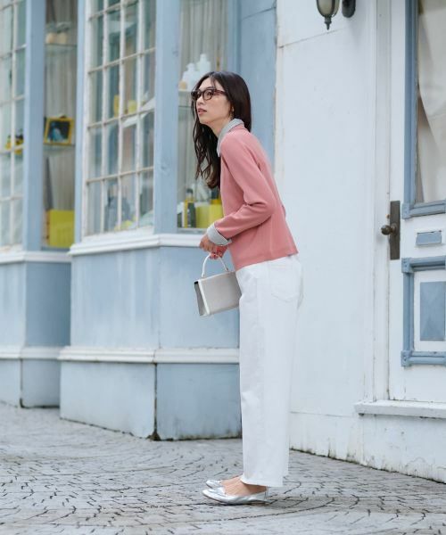 CARA O CRUZ / キャラ・オ・クルス ニット・セーター | ストライプ襟＆カフス付きポロニット | 詳細18