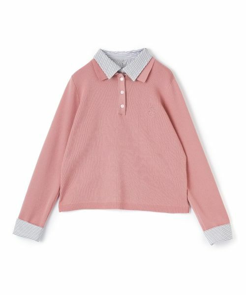 CARA O CRUZ / キャラ・オ・クルス ニット・セーター | ストライプ襟＆カフス付きポロニット | 詳細28
