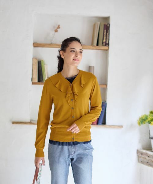 CARA O CRUZ / キャラ・オ・クルス カーディガン・ボレロ | フリルVラインカーディガン | 詳細1