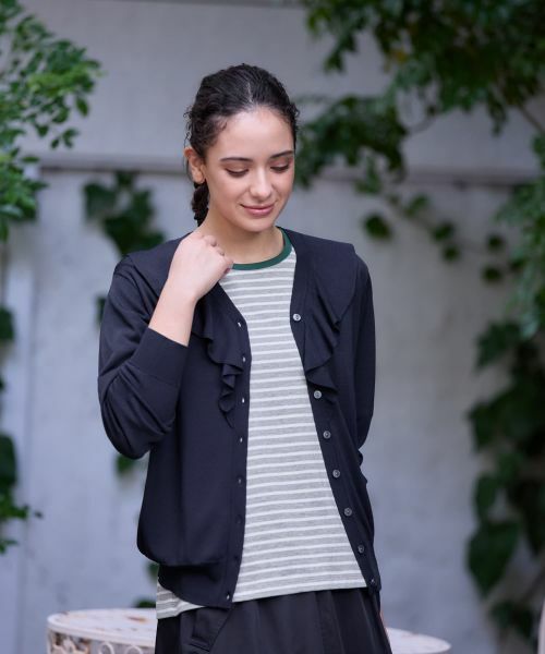 CARA O CRUZ / キャラ・オ・クルス カーディガン・ボレロ | 洗える フリルVラインカーディガン | 詳細10