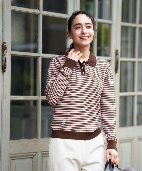 CARA O CRUZ / キャラ・オ・クルス ニット・セーター | ボーダー柄ニットポロ | 詳細2