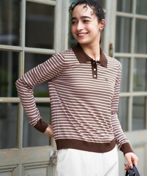 CARA O CRUZ / キャラ・オ・クルス ニット・セーター | ボーダー柄ニットポロ | 詳細3