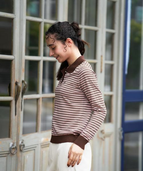 CARA O CRUZ / キャラ・オ・クルス ニット・セーター | ボーダー柄ニットポロ | 詳細4