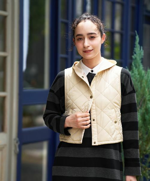 CARA O CRUZ/キャラ・オ・クルス キルティングベスト ベージュ 9(M)