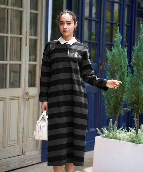 CARA O CRUZ / キャラ・オ・クルス ドレス | ポロシャツボーダーワンピース | 詳細1